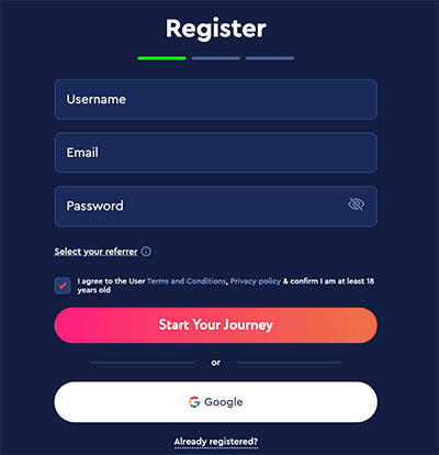 Register at Aviator game